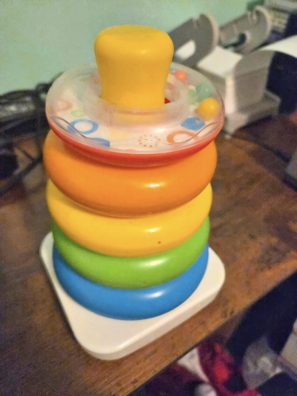 Fisher-Price Rock-a-Stack Stacking Ring Learning Toy in Blue & Orange